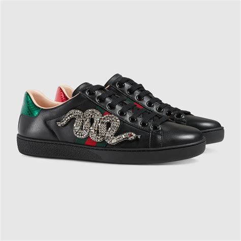 ace embroidered low-top sneaker gucci|gucci ace embellished leather sneakers.